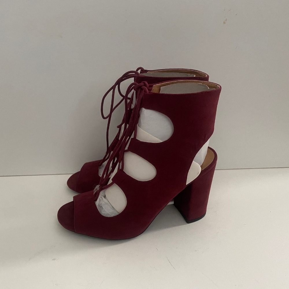 Qupid Suede Lace up Heel